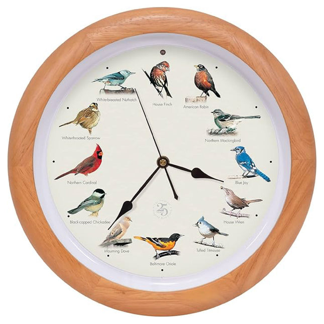 The Original Singing Bird Clock, 25th Anniversary Edition, 13 Inch, Premium Oak