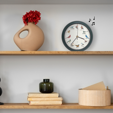 The Original Singing Bird Clock, 25th Anniversary Edition, 8 Inch, Green