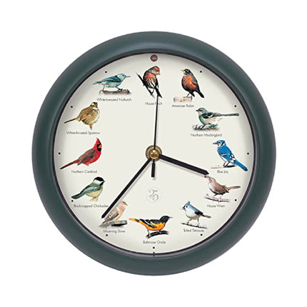 The Original Singing Bird Clock, 25th Anniversary Edition, 8 Inch, Green
