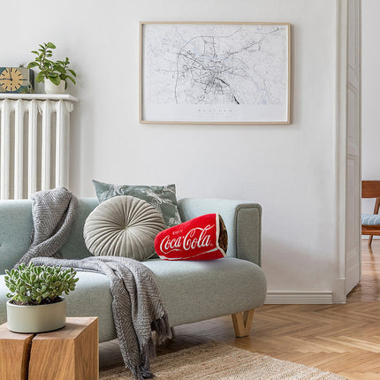 Coca Cola Red Fountain Cup Throw Pillow, 12 Inch