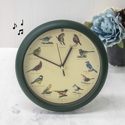 The Original Singing Bird Desk Clock, 8 Inch, Green