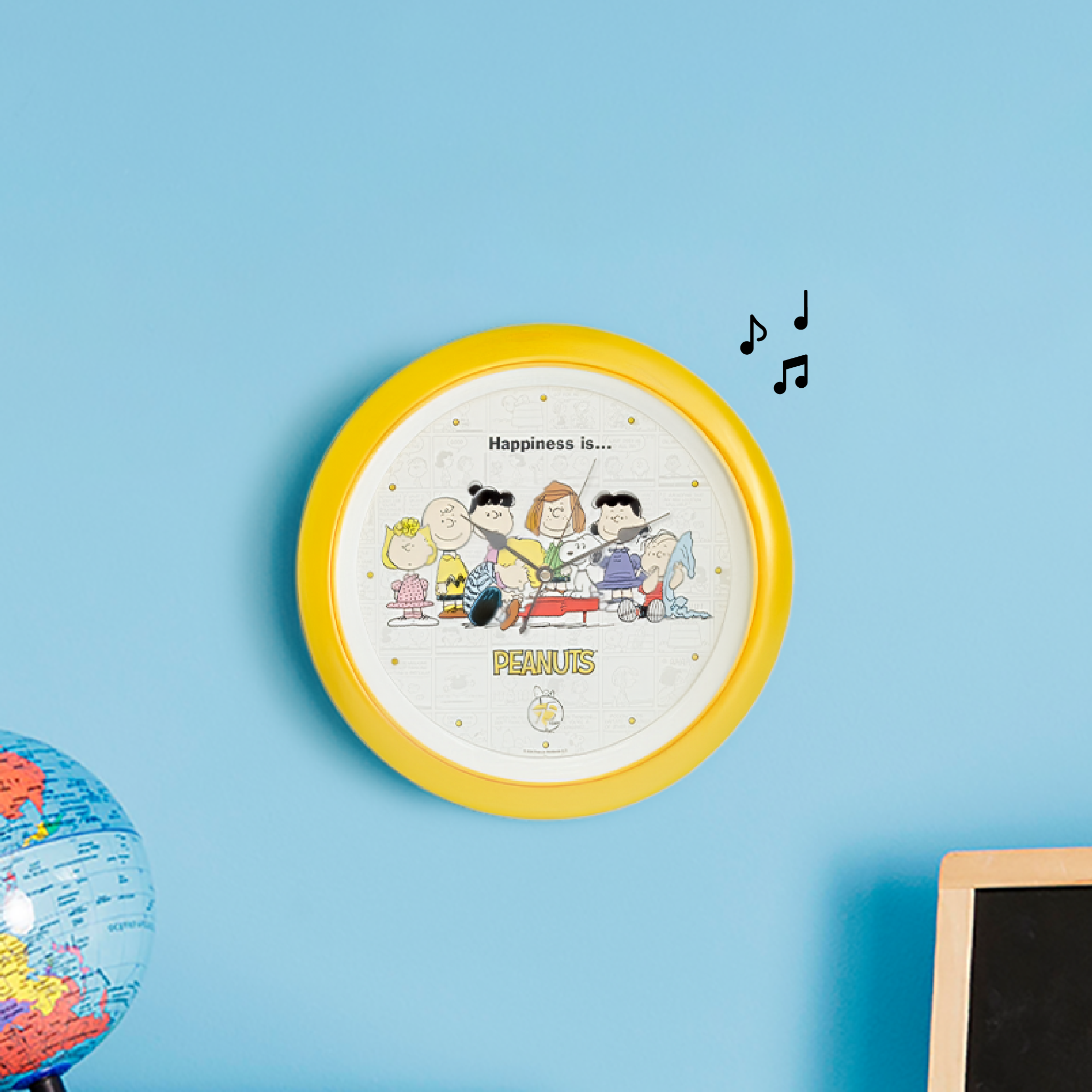 Peanuts 75th Anniversary Happiness is Sound Clock, 13 Inch
