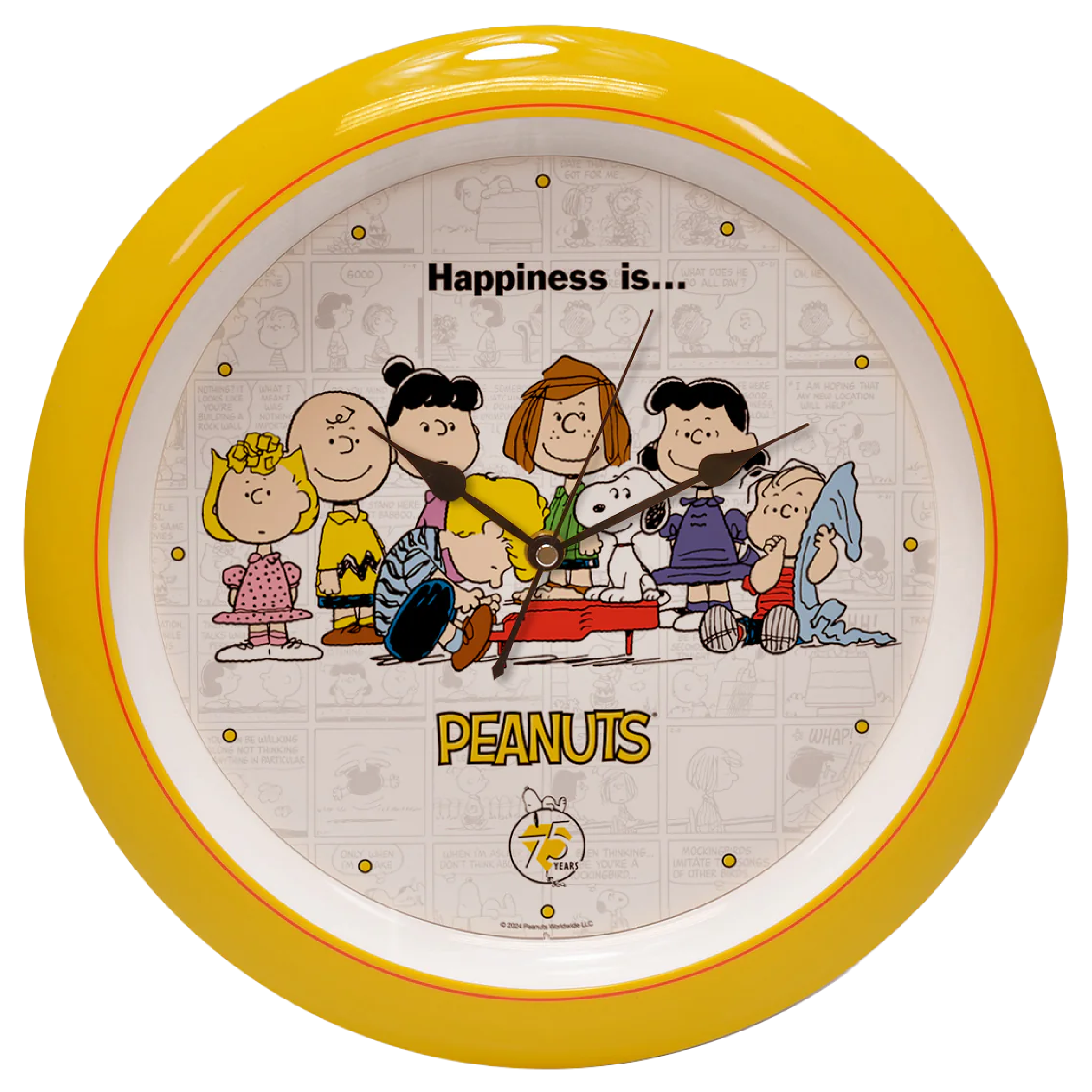 Peanuts 75th Anniversary Happiness is Sound Clock, 13 Inch