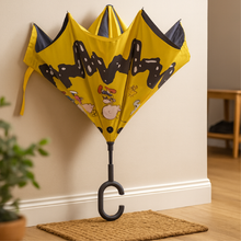 Load image into Gallery viewer, Peanuts Gang Zig Zag 75th Anniversary Revers-A-Brella Umbrella
