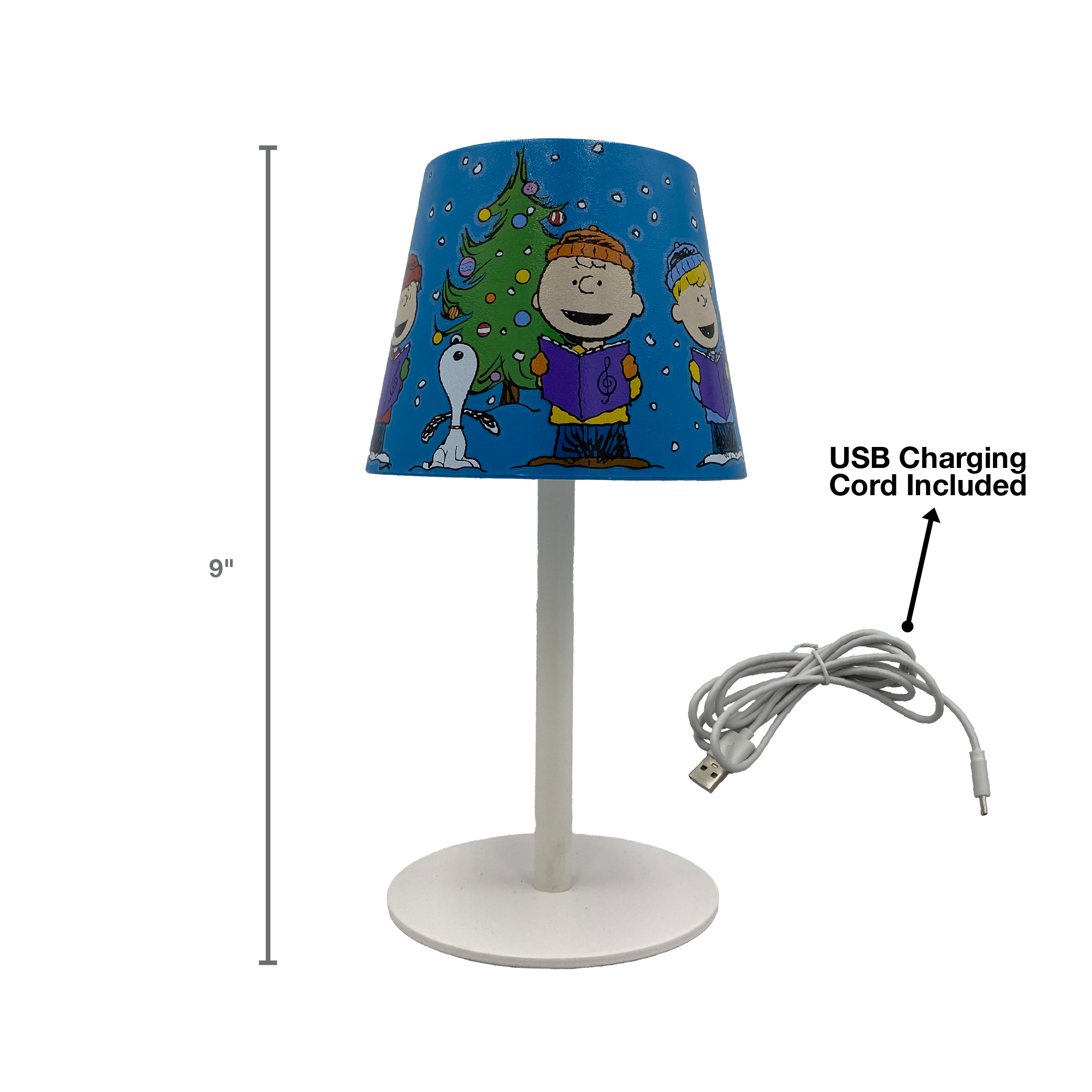 Peanuts Gang Holiday Carolers Rechargeable Winter Touch Lamp, 9 Inch