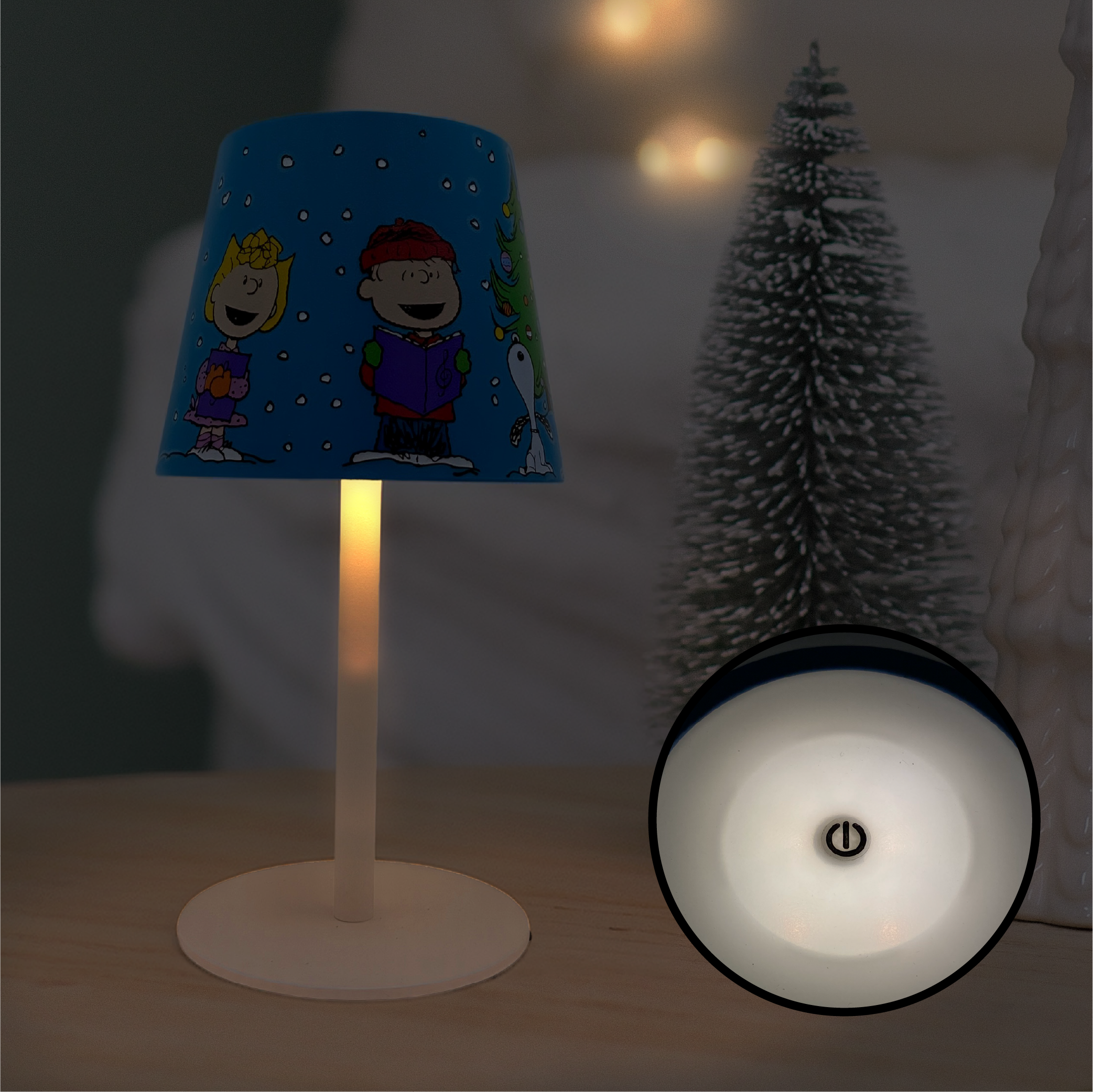 Peanuts Gang Holiday Carolers Rechargeable Winter Touch Lamp, 9 Inch