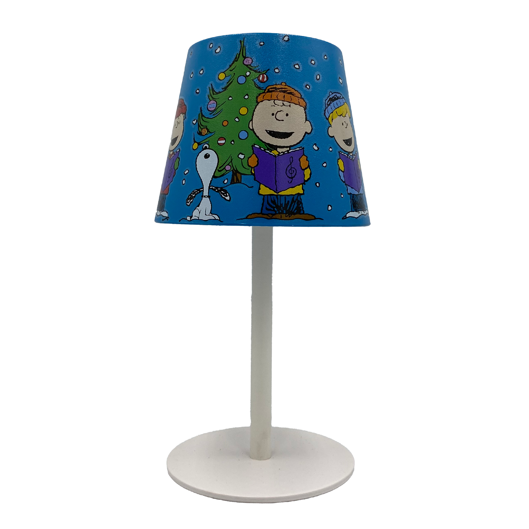 Peanuts Gang Holiday Carolers Rechargeable Winter Touch Lamp, 9 Inch, Blue