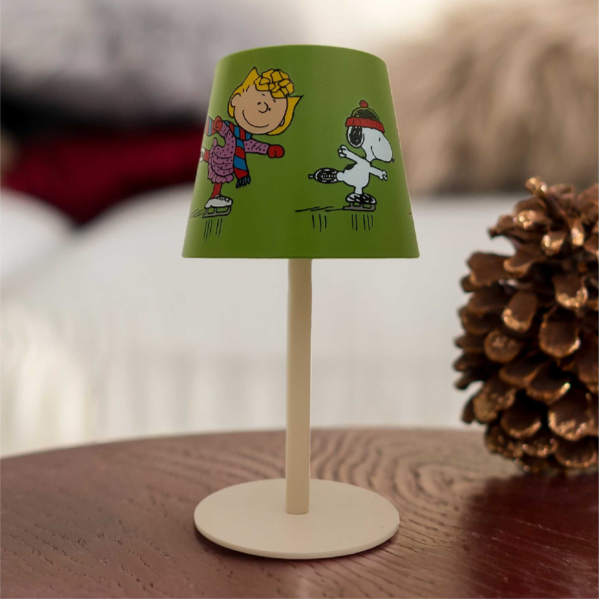 Peanuts Gang Holiday Skating Rechargeable Touch Table Lamp, 9 Inch