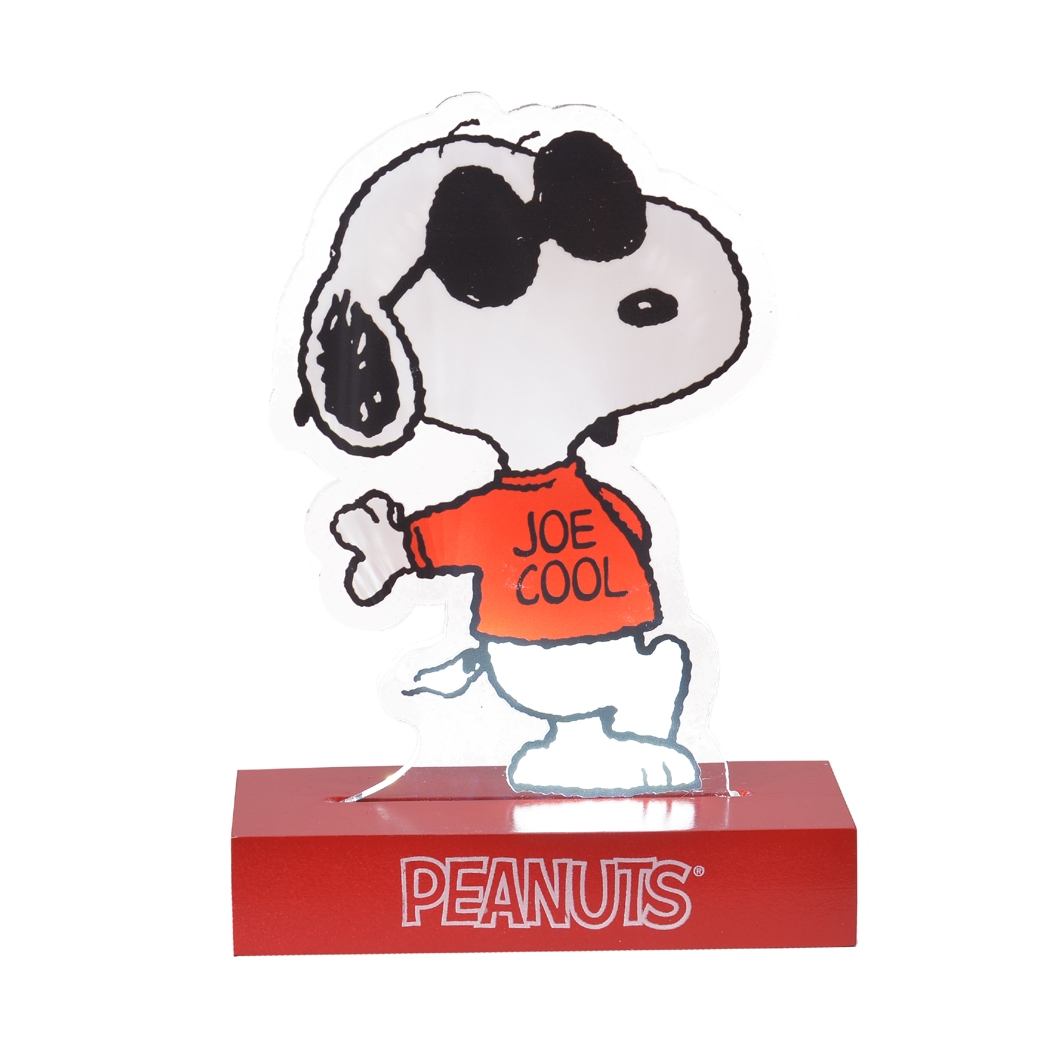 Peanuts Snoopy Joe Cool LED Illuminated Tabletop Acrylic Light Decor, 6 Inch