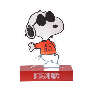 Peanuts Snoopy Joe Cool LED Illuminated Tabletop Acrylic Light Decor, 6 Inch