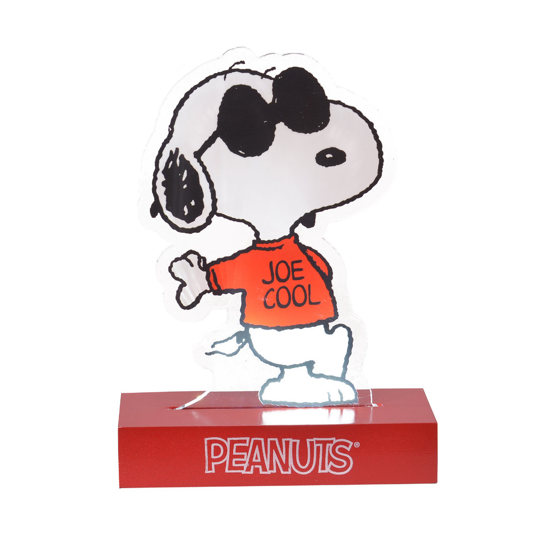 Peanuts Snoopy Joe Cool LED Illuminated Tabletop Acrylic Light Decor, 6 Inch