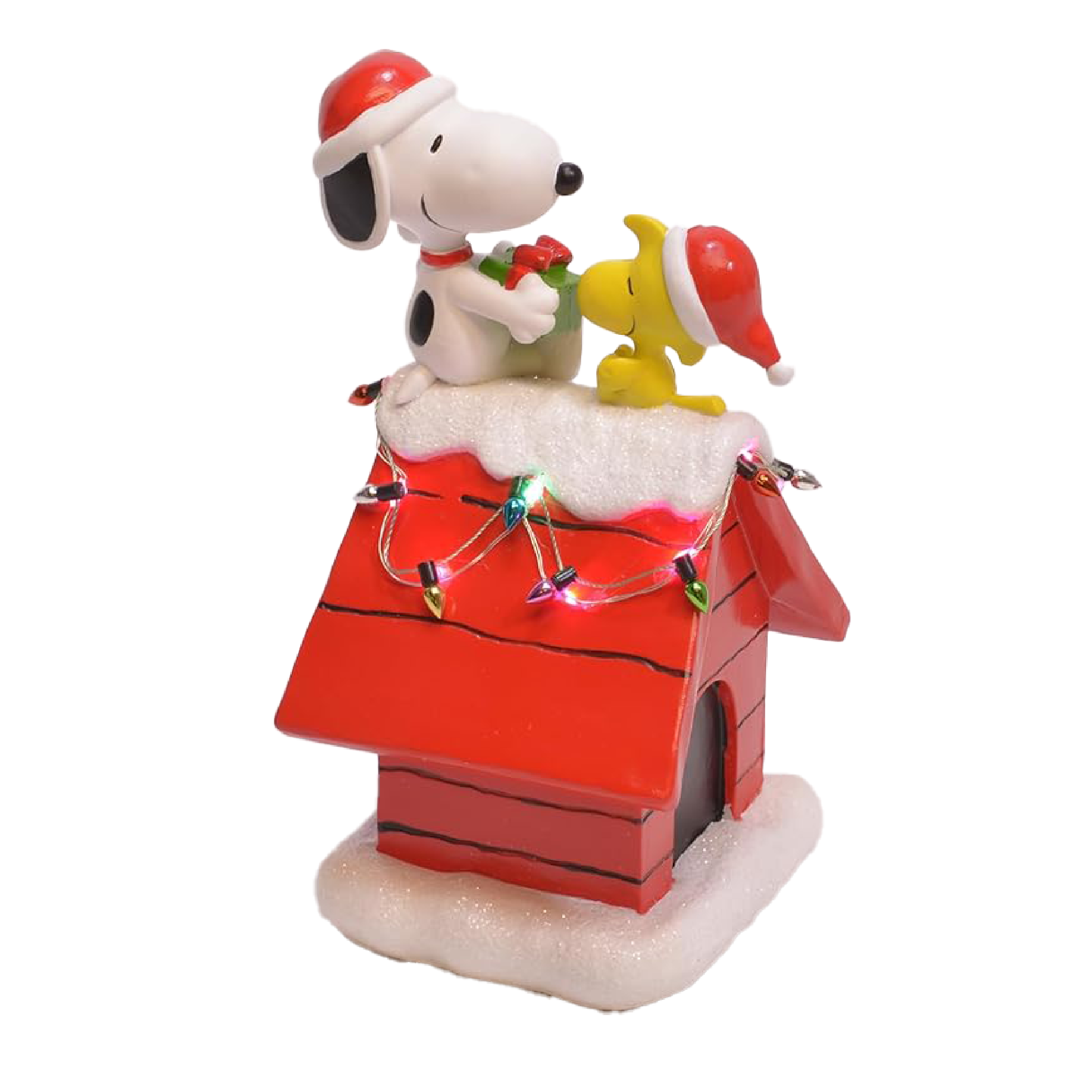 Peanuts Snoopy's Dog House Tabletop Holiday Figurine with LED Christmas Lights, 7.5 Inch