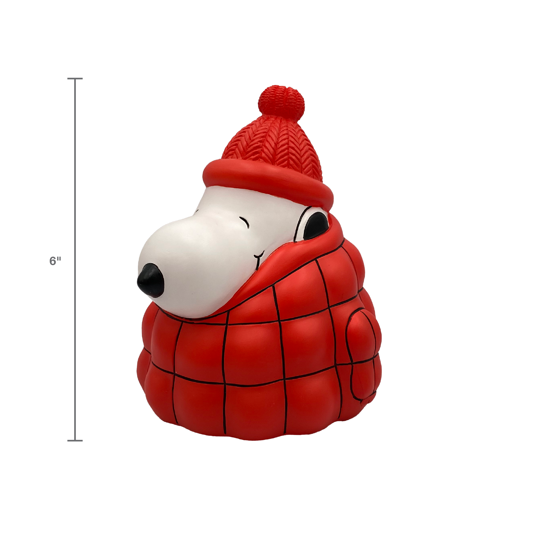 Peanuts Snoopy Puffer Jacket LED Illuminated Tabletop Light, 6 Inch