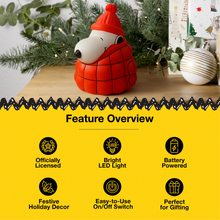 Load image into Gallery viewer, Peanuts Snoopy Puffer Jacket LED Illuminated Tabletop Light, 6 Inch
