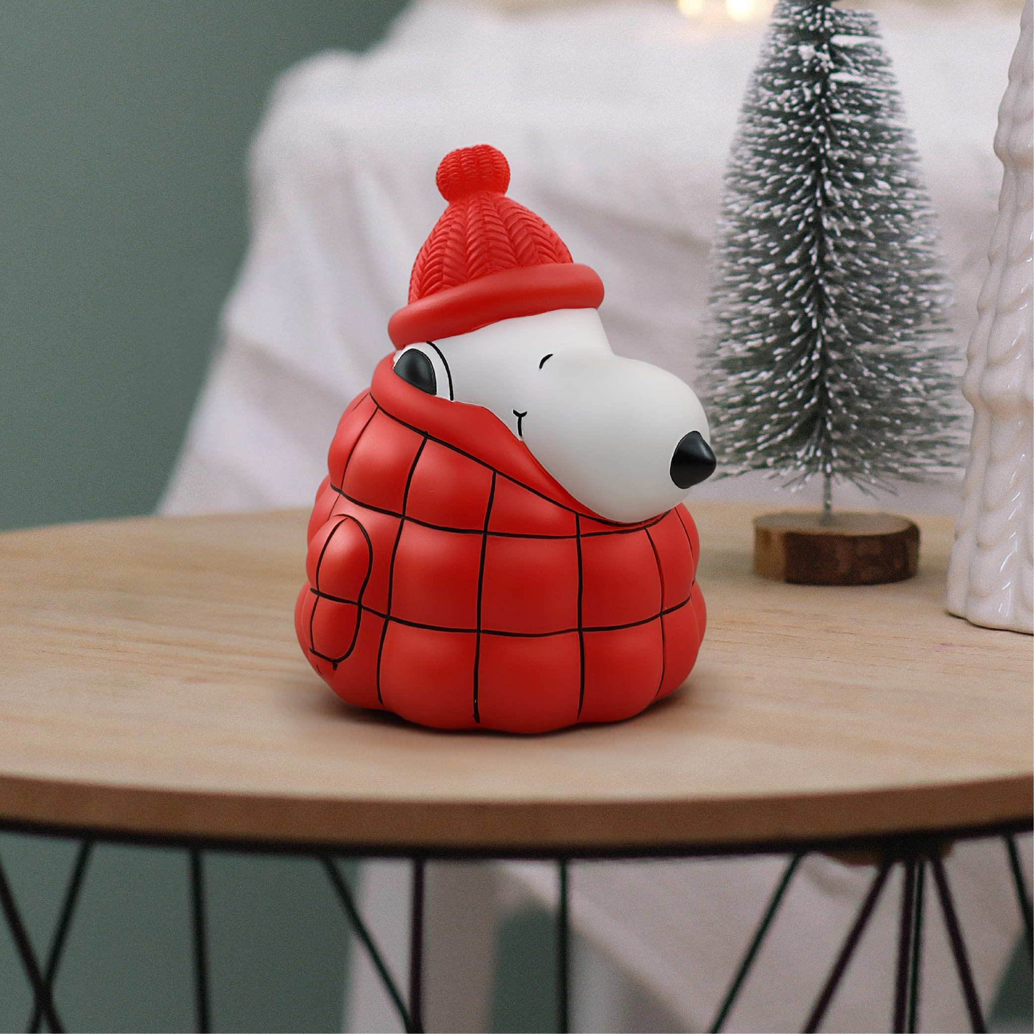 Peanuts Snoopy Puffer Jacket LED Illuminated Tabletop Light, 6 Inch