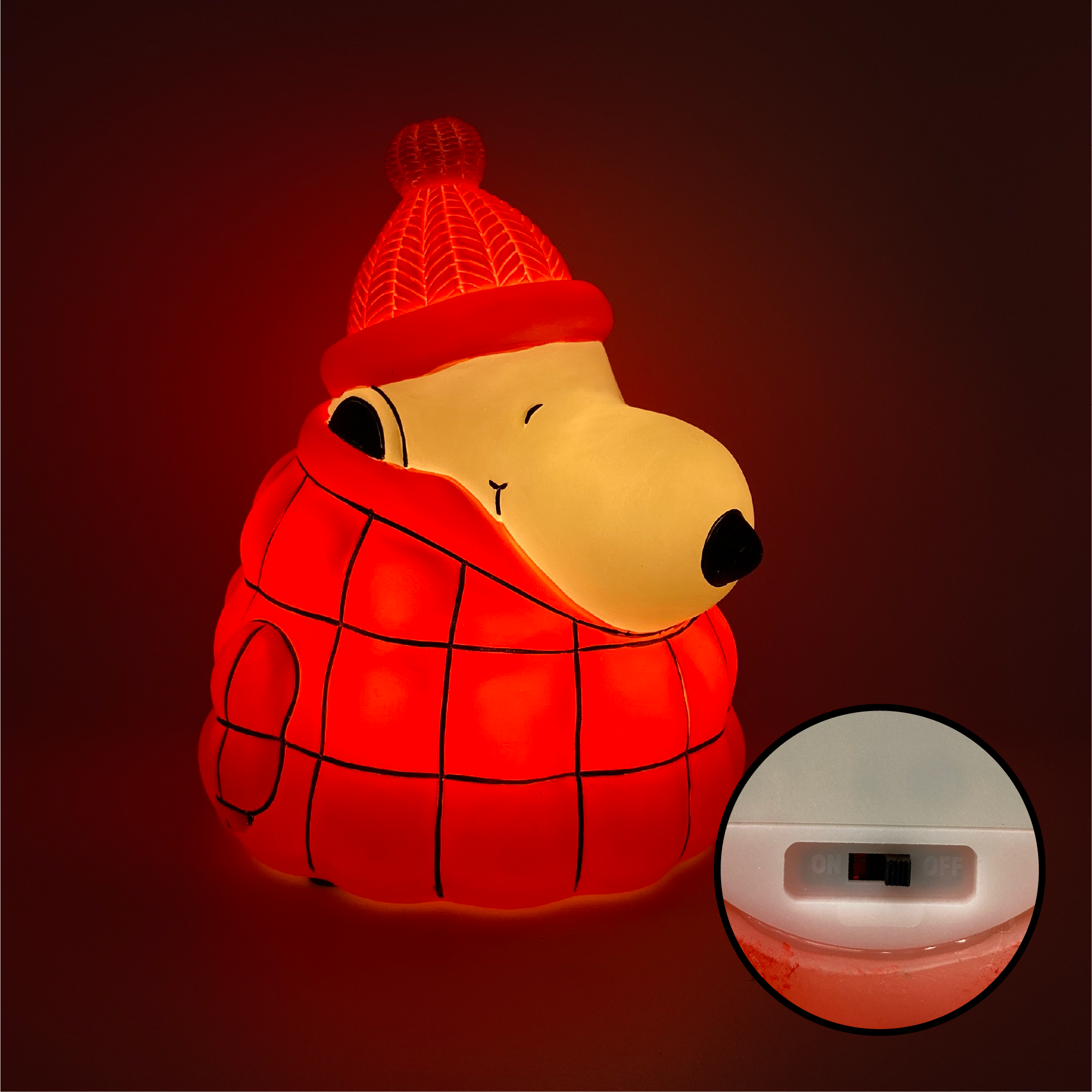 Peanuts Snoopy Puffer Jacket LED Illuminated Tabletop Light, 6 Inch