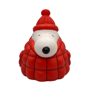 Peanuts Snoopy Puffer Jacket LED Illuminated Tabletop Light, 6 Inch, Red