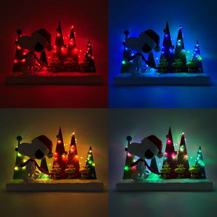 Peanuts Snoopy and Woodstock Holiday Tree Parade LED Tabletop Figurine, 8.5 Inch