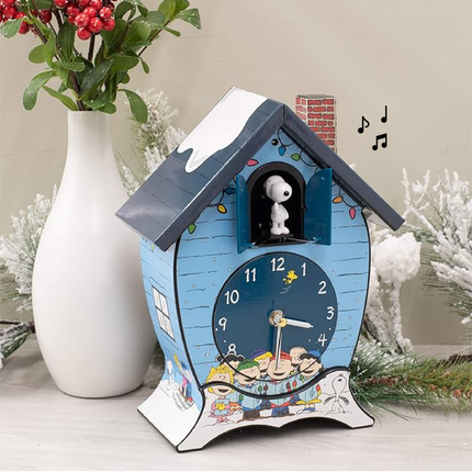 Peanuts Gang Holiday Cuckoo Clock, Icy Blue, 17 Inch