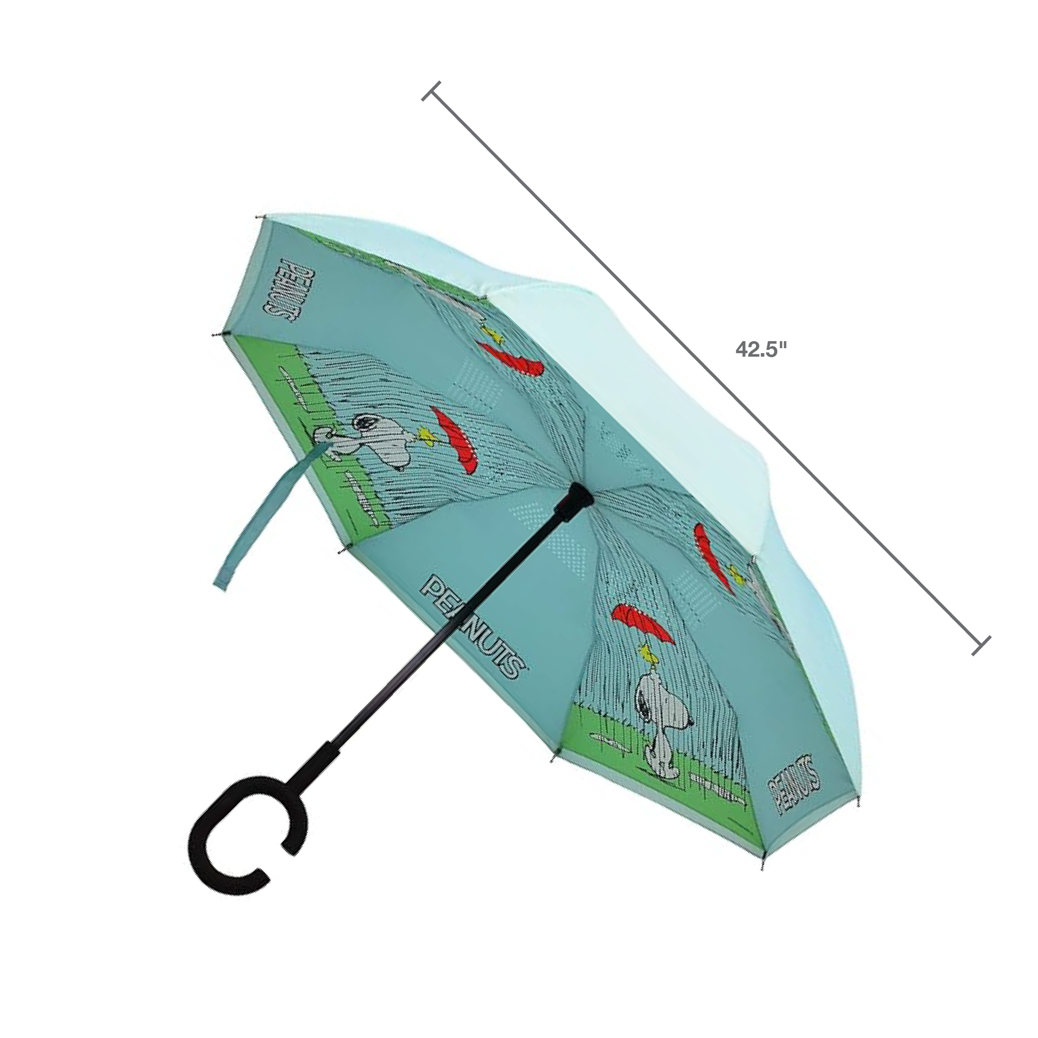 Peanuts Snoopy and Woodstock No-Drip Inverted Revers-A-Brella, Blue