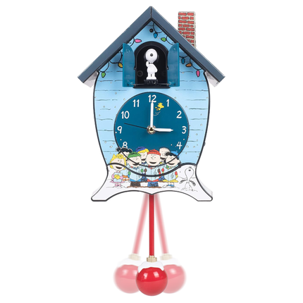 Peanuts Gang Holiday Cuckoo Clock, Icy Blue, 17 Inch
