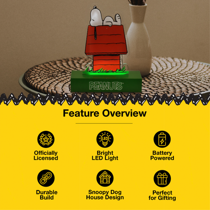 Peanuts Snoopy's Doghouse LED Illuminated Acrylic Tabletop Light, 6 Inch