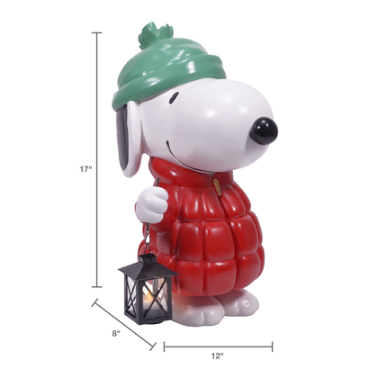 Peanuts Snoopy Puffer Jacket LED Porch Greeter, 17 Inch