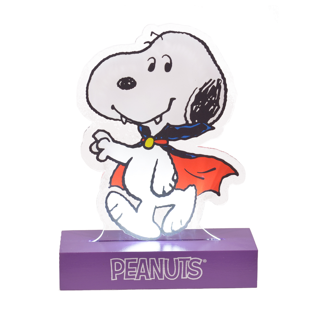 Peanuts Dracula Snoopy LED Illuminated Halloween Tabletop Light Decor, 6 Inch