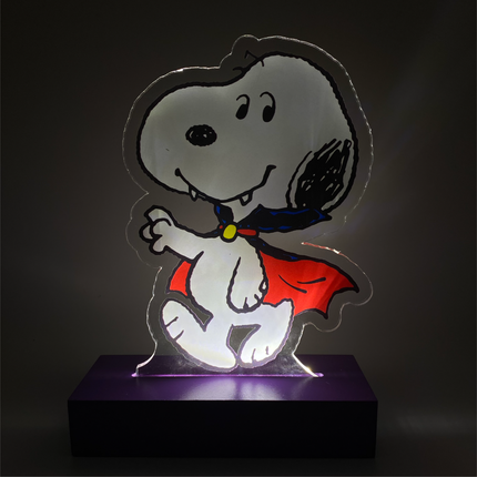 Peanuts Dracula Snoopy LED Illuminated Halloween Tabletop Light Decor, 6 Inch