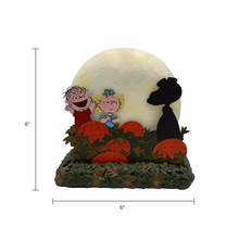 Load image into Gallery viewer, Peanuts &quot;It&#39;s The Great Pumpkin&quot; LED Illuminated Tabletop Lamp Figurine, 6 Inch
