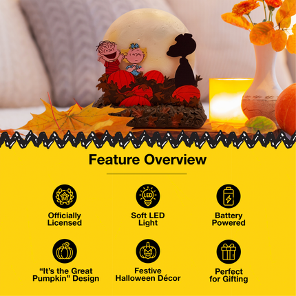 Peanuts "It's The Great Pumpkin" LED Illuminated Tabletop Lamp Figurine, 6 Inch