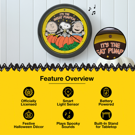 Peanuts "It's The Great Pumpkin" Halloween Sound Clock, 8 Inch