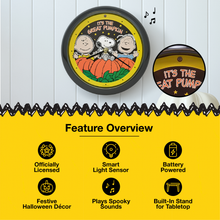 Load image into Gallery viewer, Peanuts &quot;It&#39;s The Great Pumpkin&quot; Halloween Sound Clock, 8 Inch
