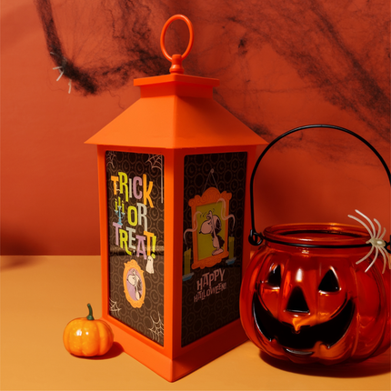 Peanuts Halloween Flameless LED Plastic Lantern, 13 Inch, Orange