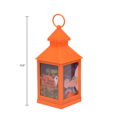 Peanuts "It's The Great Pumpkin" LED Flameless Halloween Lantern, 9.5 Inch