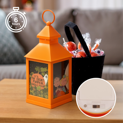Peanuts "It's The Great Pumpkin" LED Flameless Halloween Lantern, 9.5 Inch