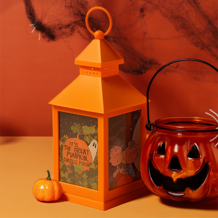 Peanuts "It's The Great Pumpkin" LED Flameless Halloween Lantern, 9.5 Inch