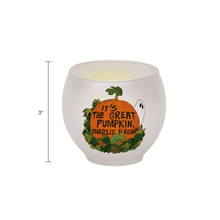 Load image into Gallery viewer, Peanuts &quot;It&#39;s The Great Pumpkin&quot; Round Glass Votives, 3 Inch (Set of 3)
