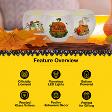 Load image into Gallery viewer, Peanuts &quot;It&#39;s The Great Pumpkin&quot; Round Glass Votives, 3 Inch (Set of 3)
