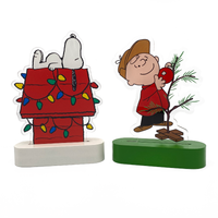 Peanuts Holiday LED Illuminated Tabletop Lights, Snoopy's Decorated Doghouse and Charlie Brown's Christmas Tree, 6 Inch (Set of 2)