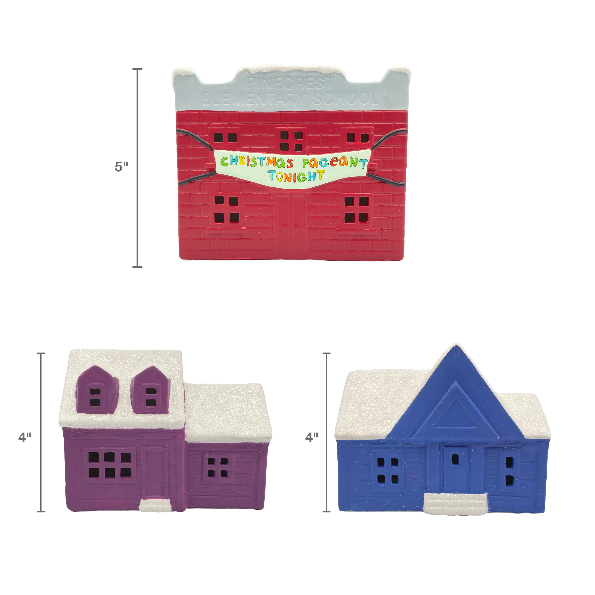 Peanuts Gang Ice Skating Porcelain Holiday Village and Trees (Set of 16)