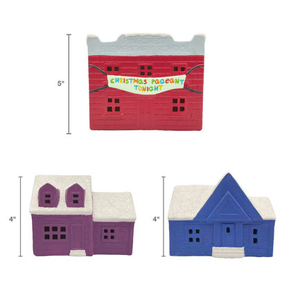 Peanuts Gang Ice Skating Porcelain Holiday Village and Trees (Set of 16)