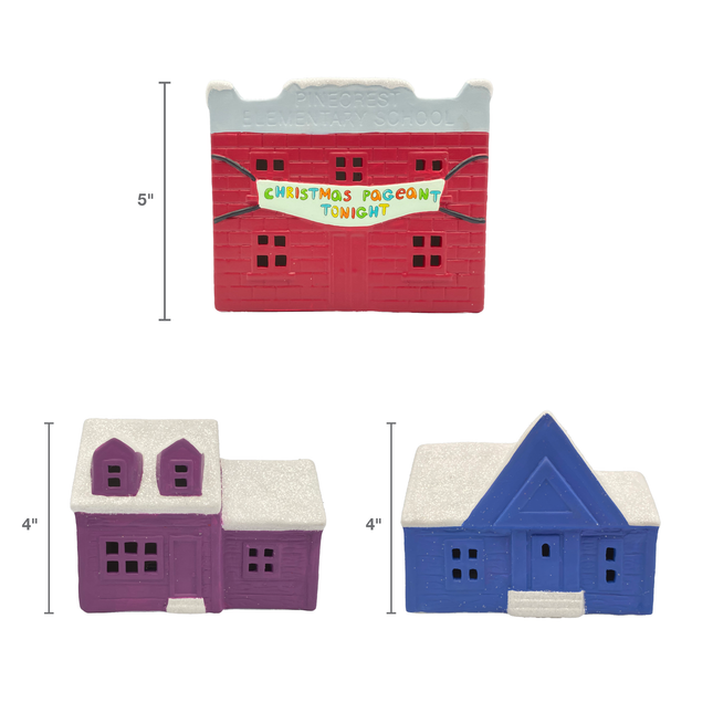Peanuts Gang Ice Skating Porcelain Holiday Village and Trees (Set of 16)