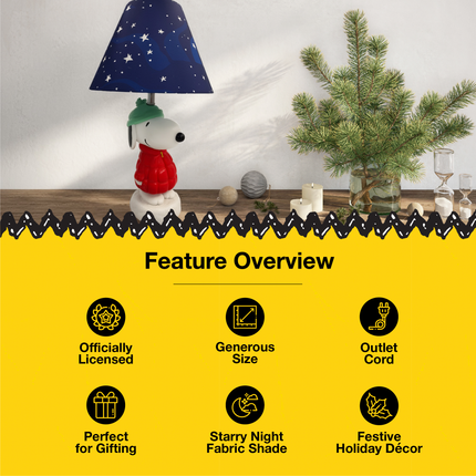 Peanuts Snoopy Puffer Jacket Table Lamp, 16 Inch