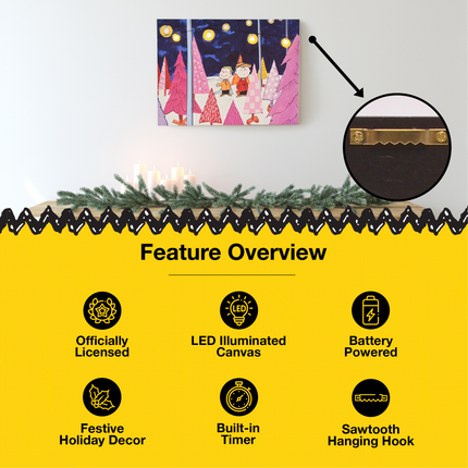 Peanuts Charlie Brown Christmas Tree Farm Holiday LED Canvas Wall Art, 12 x 16 Inch