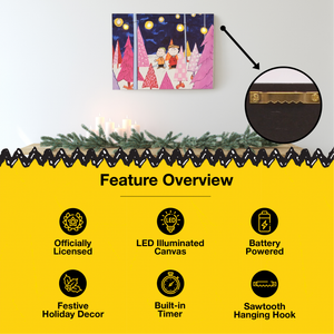 Peanuts Charlie Brown Christmas Tree Farm Holiday LED Canvas Wall Art, 12 x 16 Inch