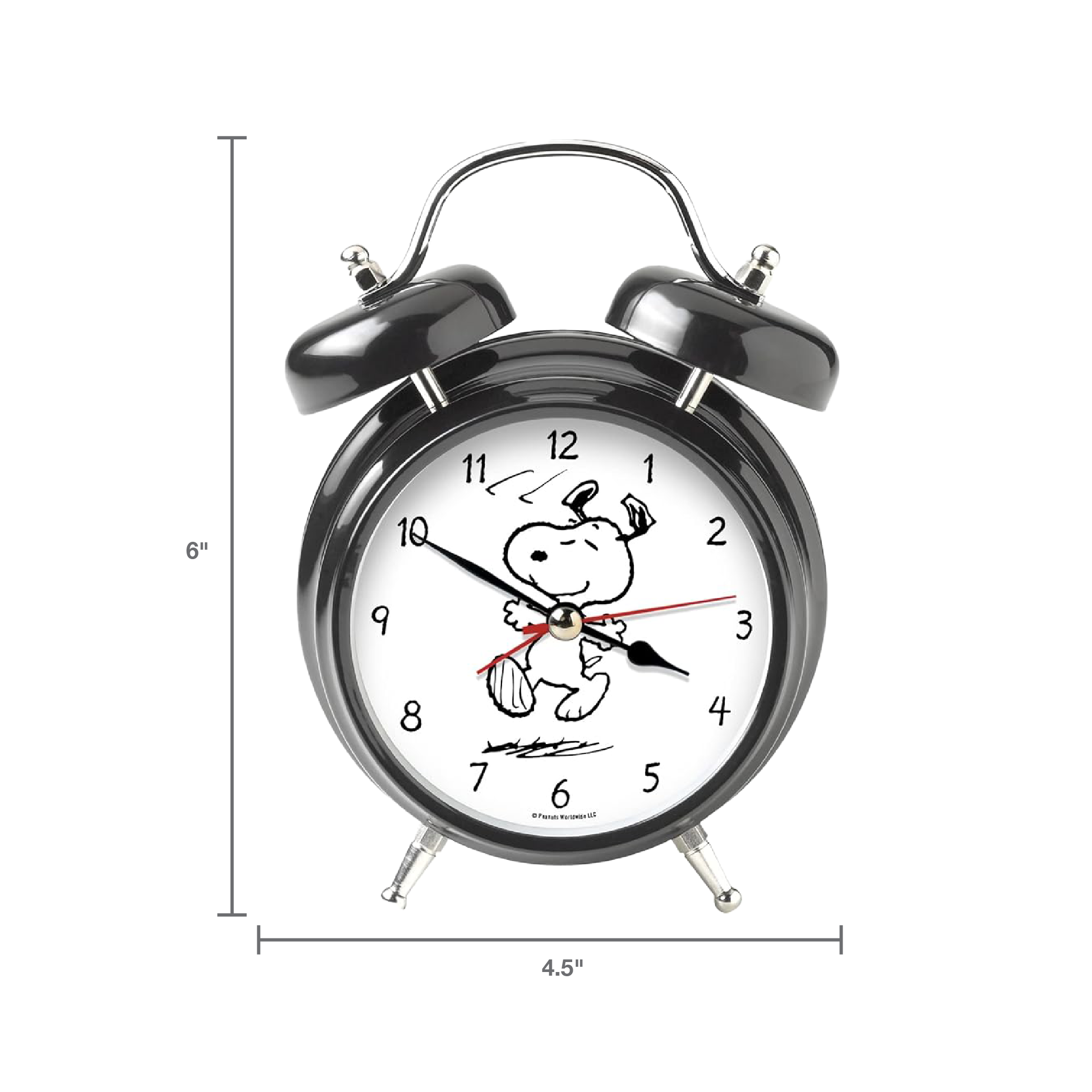 Peanuts The Original Snoopy Wacky Waker Alarm Clock, 6 Inch