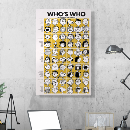 Peanuts Who's Who Characters LED Wrapped Canvas Wall Art, 16 x 12 Inch