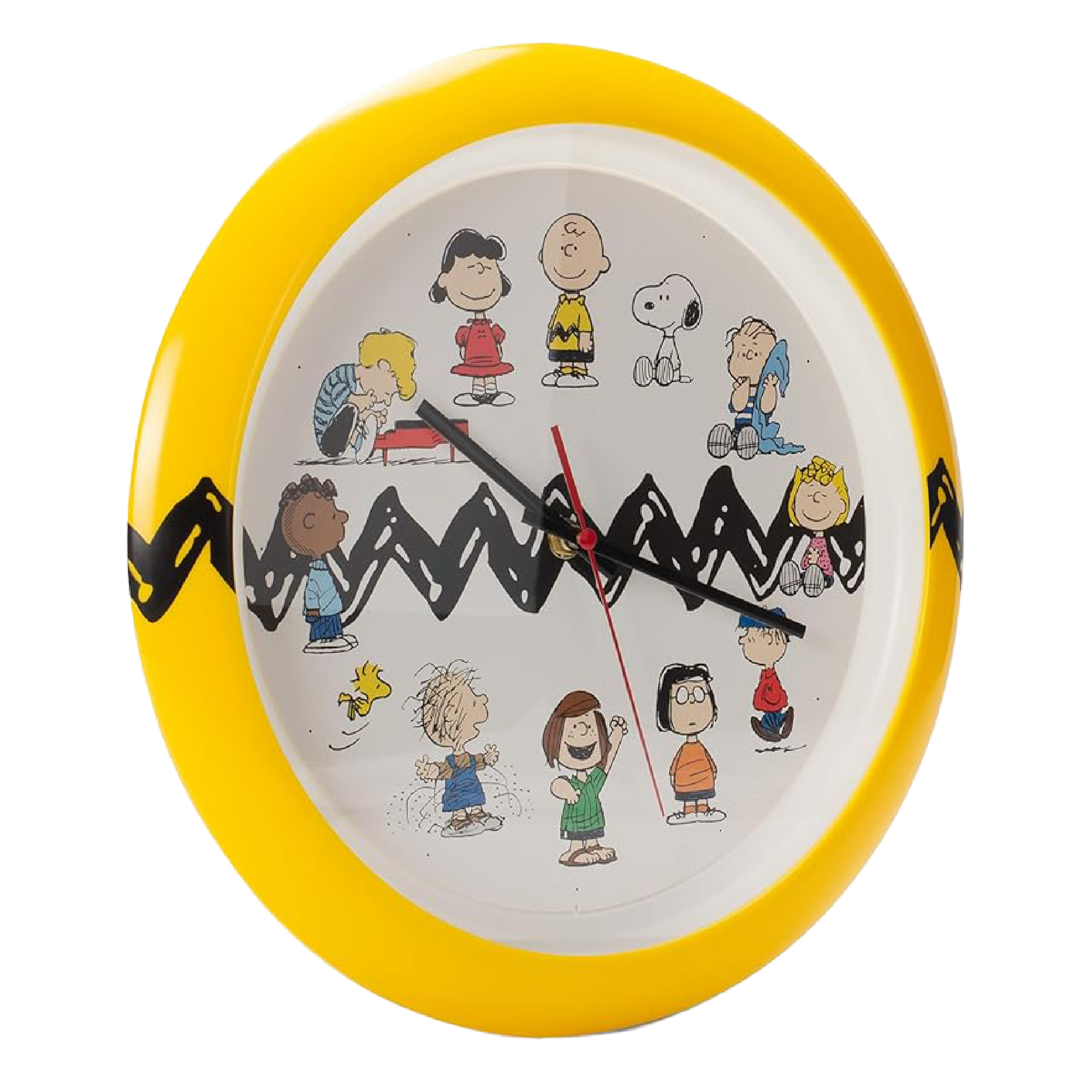 Peanuts Characters Zig Zag Wall Clock, 13 Inch