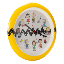 Load image into Gallery viewer, Peanuts Characters Zig Zag Wall Clock, 13 Inch

